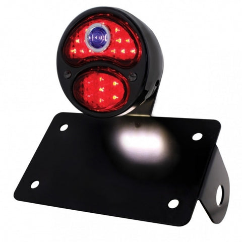 LED 1928 Ford "DUO Lamp" w/Blue Dot, Horizontal Mount w/Black Rim & Housing