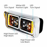 10 High Power LED "Blackout" Projection Headlight w/LED Turn Signal & Position Light Bar