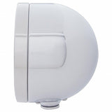 Stainless Steel Bullet Half Moon Headlight H4 w/ Amber LED & Dual Mode LED Signal-Amber Lens