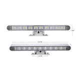 Chrome 10 LED Light Bar with 180 Degree Swivel Base - Dual Function White LED/Clear Lens