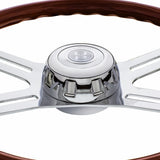 18" Gt Style Wood Steering Wheel For 2006+ Peterbilt & 2003+ Kenworth Trucks