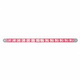 14 LED 12" Stop, Turn & Tail Light Bar - Red LED/Clear Lens