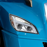 Chrome LED Projection Headlight w/LED Position Light For 2018-2020 Freightliner Cascadia