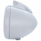 Stainless Steel Guide 682-C Headlight H4 w/ 10 Amber LED & Original Style LED Signal - Clear Lens
