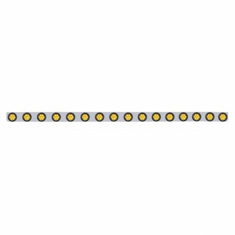 79-1/2" SS Bumper Light Bracket w/16X 7 LED 2" Reflector Light -Amber LED & Lens