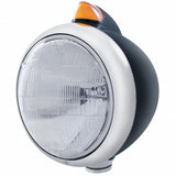 Black Guide 682-C Headlight 6014 & Original Style LED Signal - Amber Lens