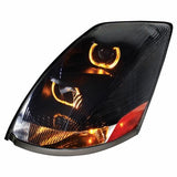 2004+ Volvo VN/VNL "Blackout" Projection Headlight w/ Amber LED Light Bar