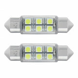 6-SMD High Power LED 6418 / 6461 36 mm Light Bulb - White (2 Pack)