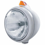 Stainless Steel Guide 682-C Headlight H6024 & Original Style LED Signal - Amber Lens