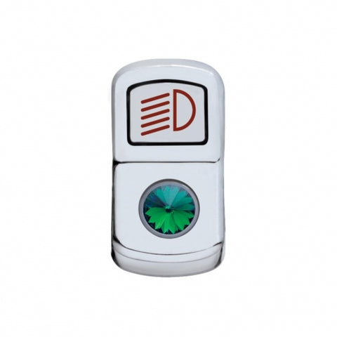 "Headlight" Rocker Switch Cover - Green Diamond