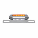 Chrome License Plate Light & Bracket With Amber LED Auxiliary Light - Amber LED/Amber Lens