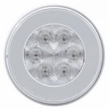 2" Bolt Pattern Stainless Spring Loaded Light Bar w/ Six 21 LED 4" "GLO" Lights & Visors - Red LED/Clear Lens
