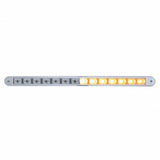 14 Amber LED 12" Auxiliary Warning Light Bar with Chrome Bezel - Clear Lens