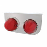 Stainless Light Bracket w/ Two 9 LED Dual Function "GLO" Watermelon Lights - Red LED/ Red Lens