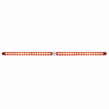 Dual 14 LED 12" Reflector Light Bars w/ Bezel - Red LED/Red Lens