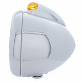 Stainless Steel Guide 682-C Headlight H4 & Dual Mode LED Signal - Amber Lens