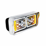 10 High Power LED "Chrome" Projection Headlight w/LED Turn Signal & Position Light Bar
