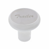 "Trailer" Deluxe Aluminum Screw-On Air Valve Knob w/Stainless Plaque - Pearl White