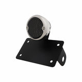 LED Black "Bobber" Style Horizontal Tail Light With License Light - Smoke Lens