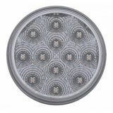 Stainless 1 Piece Rear Light Bar w/ Six 12 LED 4" Reflector Lights & Bezels - Red LED/Clear Lens