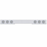 Stainless 1 Piece Rear Light Bar w/ Six 7 LED 4" Reflector Lights & Bezels - Red LED/Clear Lens