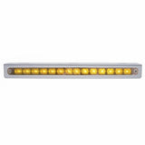 12 3/4" Stainless Light Bracket w/ 14 LED 12" Light Bar - Amber LED/Chrome Lens