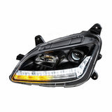 Blackout Projection Headlight With LED Sequential Turn and DRL For 2011+ Peterbilt 579/587