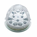 Kenworth T660 Front Bumper Light Bezel w/ 17 LED Reflector Watermelon Lights (Passenger) - Amber LED/Clear Lens