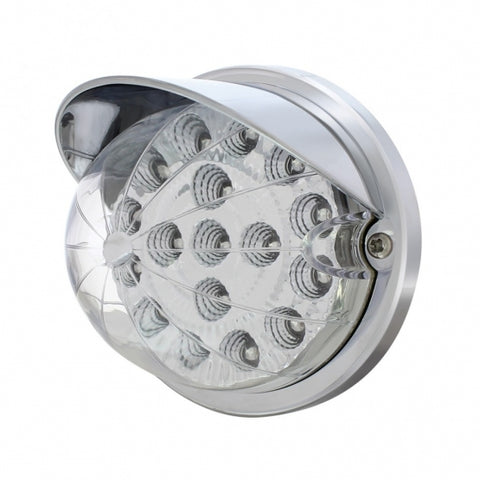 17 LED Watermelon Clear Reflector Flush Mount Kit w/ Visor - Amber LED/Clear Lens