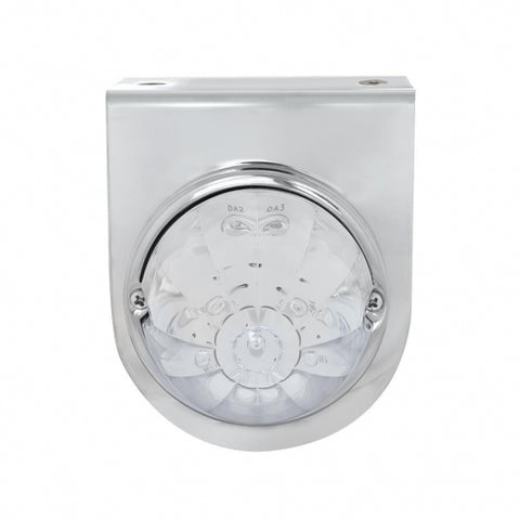 Stainless Steel Light Bracket w/ One 17 Amber LED Watermelon Light - Clear Lens