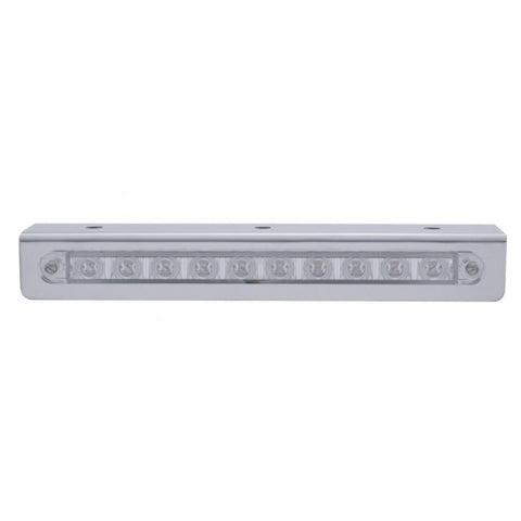 9 3/4" Stainless Light Bracket w/ 10 LED 9" Light Bar - Amber LED/Clear Lens