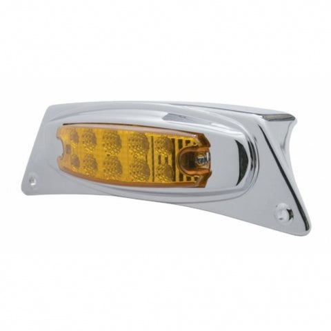 Chrome Fender Light Bracket w/ 10 LED Reflector Light - Amber LED/Amber Lens