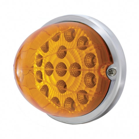 17 LED Dual Function Watermelon Reflector Flush Mount Kit - Amber LED/Amber Lens