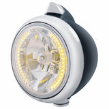 Black Guide 682-C Headlight H4 w/ 34 Amber LED & Original Style LED Signal-Clear Lens
