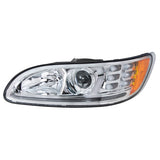 Chrome Projection Headlight With LED Position Light & LED Turn Signal For 2008+ Peterbilt 382/384/386/387
