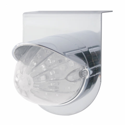 Stainless Light Bracket w/ 19 LED Watermelon Light & Visor - Amber LED/Clear Lens
