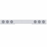 Chrome 1 Piece Rear Light Bar w/ Six 36 LED 4" Lights & Visors - Red LED/Clear Lens
