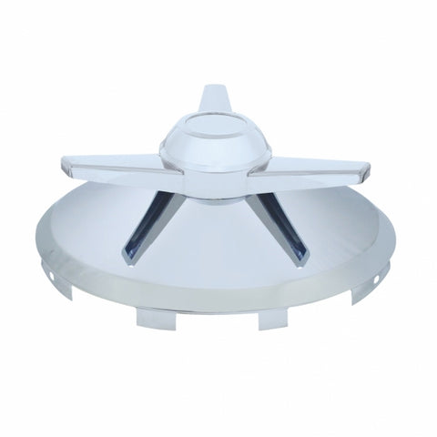 Universal Front Hub Cap w/ 3 Extra Large Bar Straight Spinner - 7/16" Lip