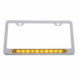 10 LED Light Bar License Frame - Amber LED/Amber Lens