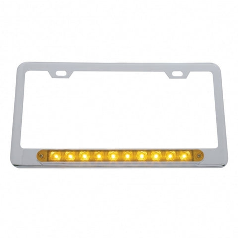 10 LED Light Bar License Frame - Amber LED/Amber Lens