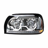 Freightliner Century Chrome Headlight w/ LED Turn Signal & Light Bar