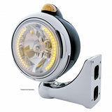 Black Guide 682-C Headlight H4 w/ Amber LED & Dual Mode LED Signal - Amber Lens