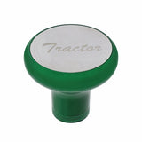 "Tractor" Deluxe Aluminum Screw-On Air Valve Knob w/Stainless Plaque - Emerald Green