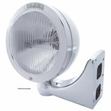 Stainless Steel Bullet Classic Headlight H4 Bulb & LED Turn Signal - Clear Lens
