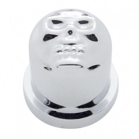 11/16" x 1 1/4" Chrome Plastic Skull Nut Cover - Push-On (10 Pack)
