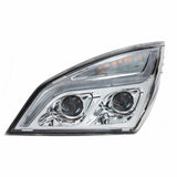 Chrome LED Projection Headlight w/LED Position Light For 2018-2020 Freightliner Cascadia