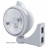 Stainless Steel Guide 682-C Headlight Crystal H4 & Original Style LED Signal - Clear Lens