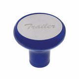 "Trailer" Deluxe Aluminum Screw-On Air Valve Knob w/Stainless Plaque - Indigo Blue