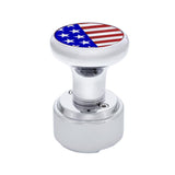 Chrome Thread-On Shift Knob With USA Flag Top Sticker & Adapter For Eaton Fuller Style 9/10 Shifter