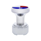 Chrome Thread-On Shift Knob With Texas Flag Top Sticker & Adapter For Eaton Fuller Style 9/10 Shifter